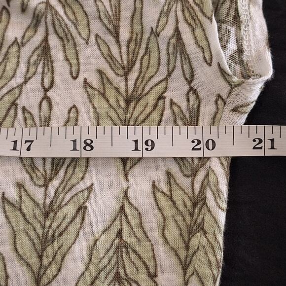 Rachel Zoe Shirt Women's Small Cream Green 100% Linen Tropical Classic Summer - Picture 4 of 6